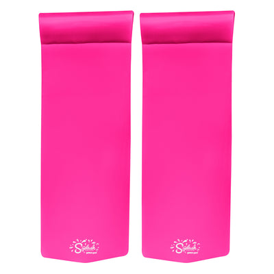 TRC Recreation Splash 1.25" Thick Foam Pool Float Mat, Flamingo Pink (2 Pack)