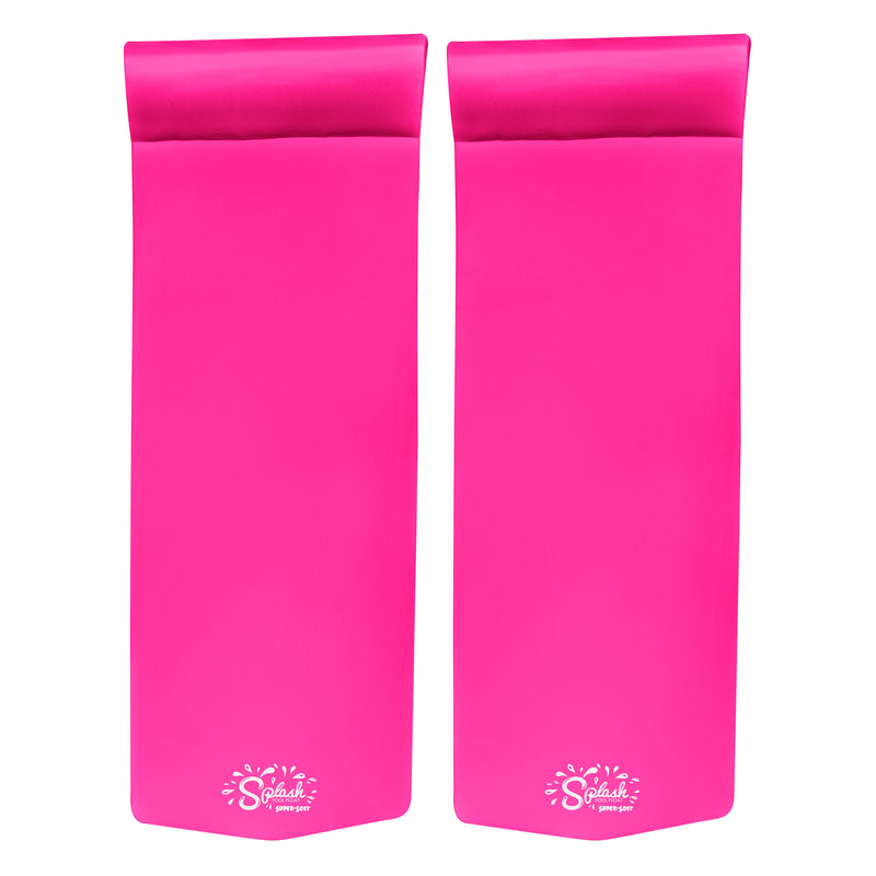 TRC Recreation Splash 1.25" Thick Foam Pool Float Mat, Flamingo Pink (2 Pack)