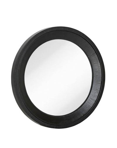 Majestic Mirror Traditional Round Black Wood Wall Glass Mirror 24" (Open Box)