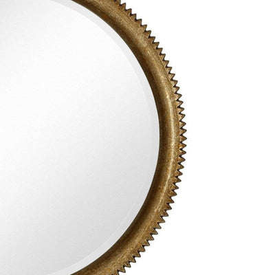 Majestic Mirror Round Gold Leaf Crackle Beveled 36 Inch Wall Mirror (Open Box)