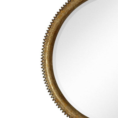Majestic Mirror Round Gold Leaf Crackle Beveled 36 Inch Wall Mirror (Open Box)