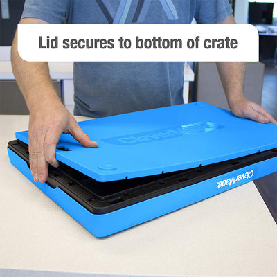 CleverMade Durable Stackable 62L Storage Bins, Neptune Blue (3-Pack) (Open Box)