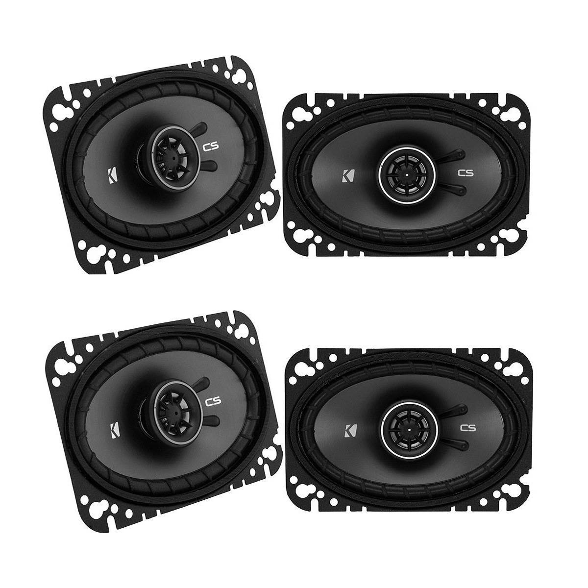 Kicker CSC46 600W 4" x 6" 2-Way Coaxial Car Audio Speakers (2 Pair) | 43CSC464