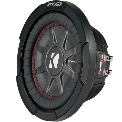 Kicker 8" Dual 1200W CompRT 2 Ohm Shallow Slim Car Subwoofer (Pair) | 43CWRT82