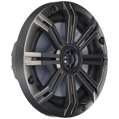 Kicker KM 6.5" 4 Ohm 195W Multicolor LED Coaxial Marine Audio Speaker (2 Pair)
