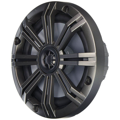 Kicker KM 6.5" 4 Ohm 195W Multicolor LED Coaxial Marine Audio Speaker (2 Pair)