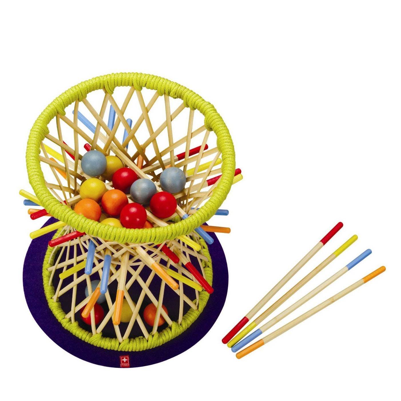 Hape Eco Design Bamboo Sticks & Tumbling Ball Strategy Pallina Game (Open Box) - VMInnovations