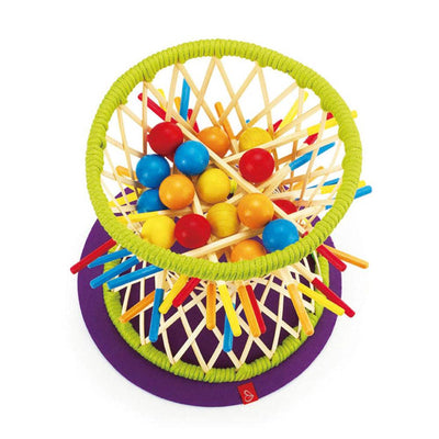 Hape Eco Design Bamboo Sticks & Tumbling Ball Strategy Pallina Game (Open Box) - VMInnovations
