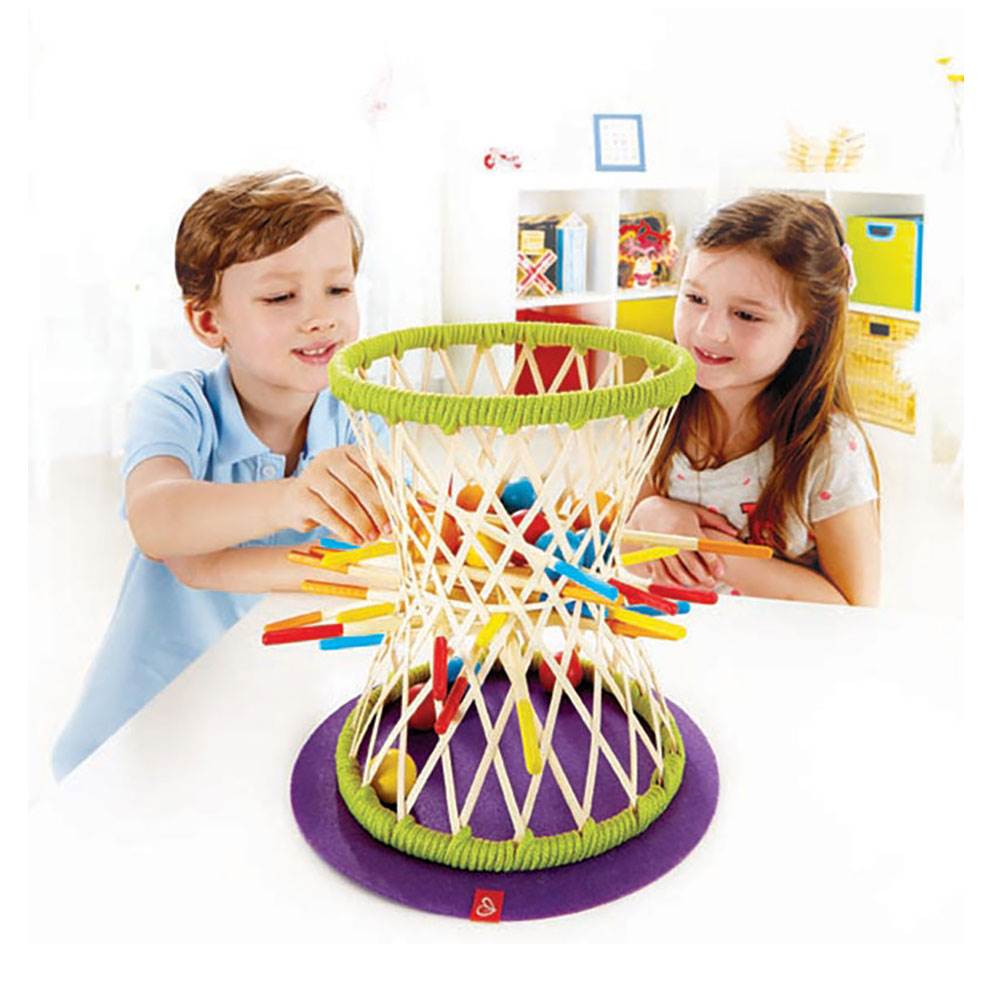 Hape Eco Design Bamboo Sticks & Tumbling Ball Strategy Pallina Game (Open Box) - VMInnovations