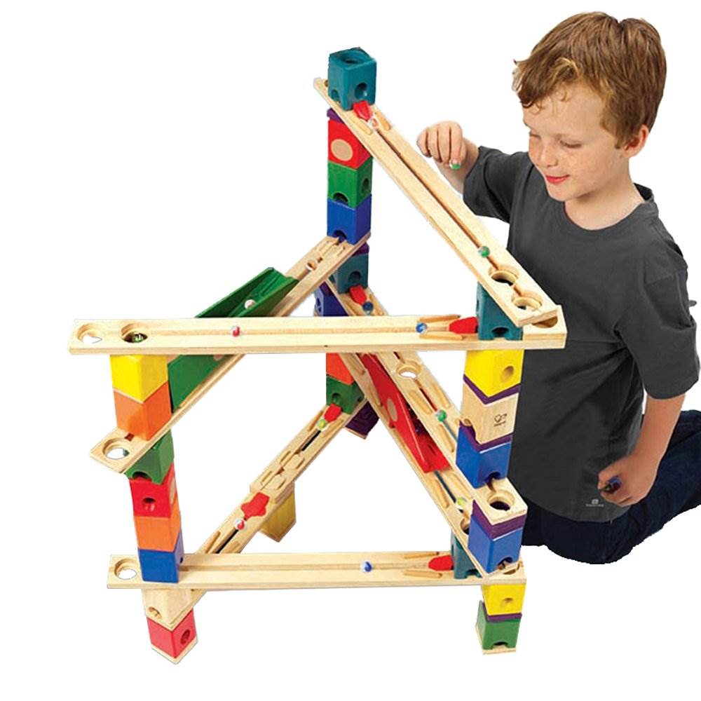 Hape Kid's Autobahn Quadrilla Wooden Puzzle Marble Run Racing Maze (Open Box)