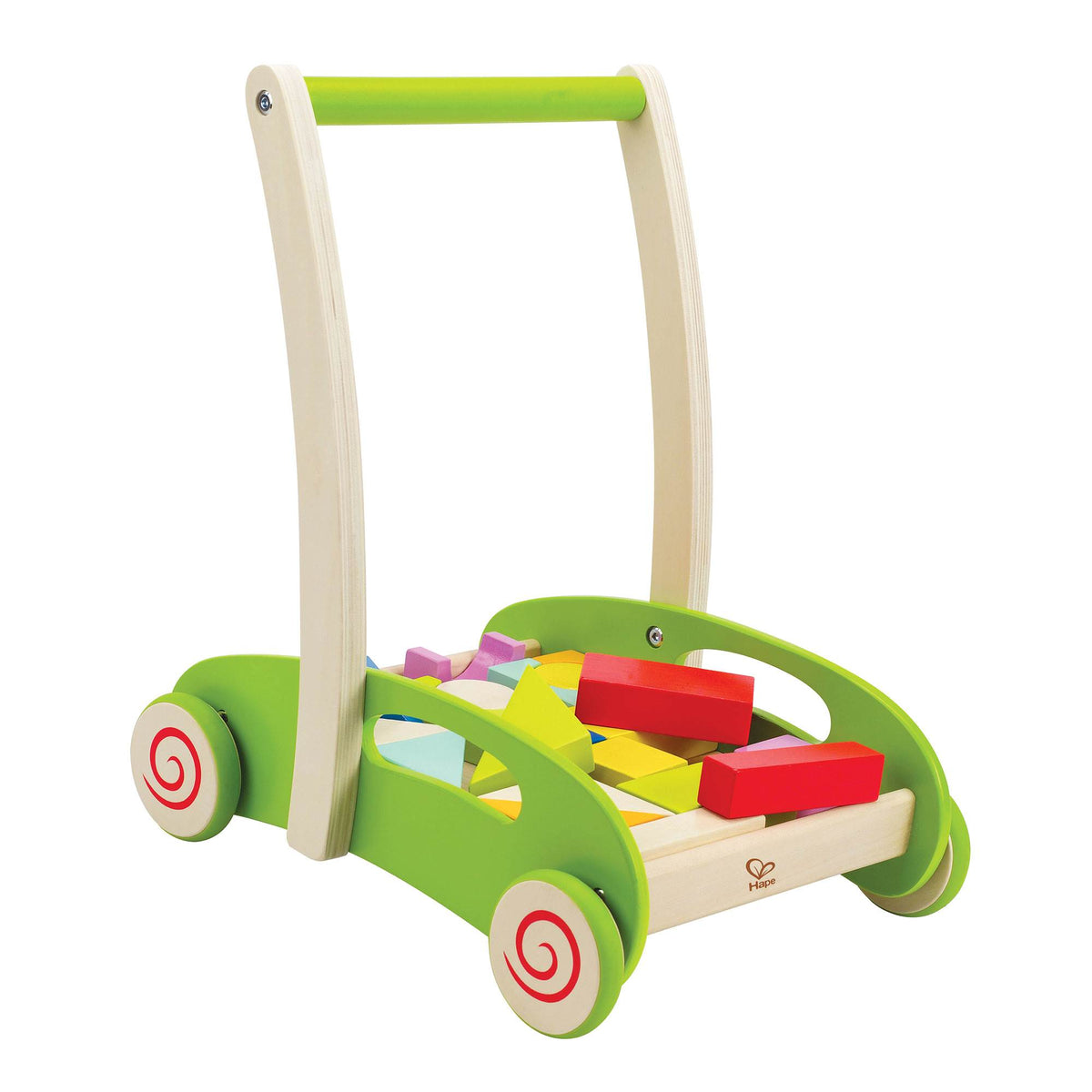 Hape Toys Block & Roll Toddler Push & Pull Toy Cart w/ Wooden Blocks (Open Box)