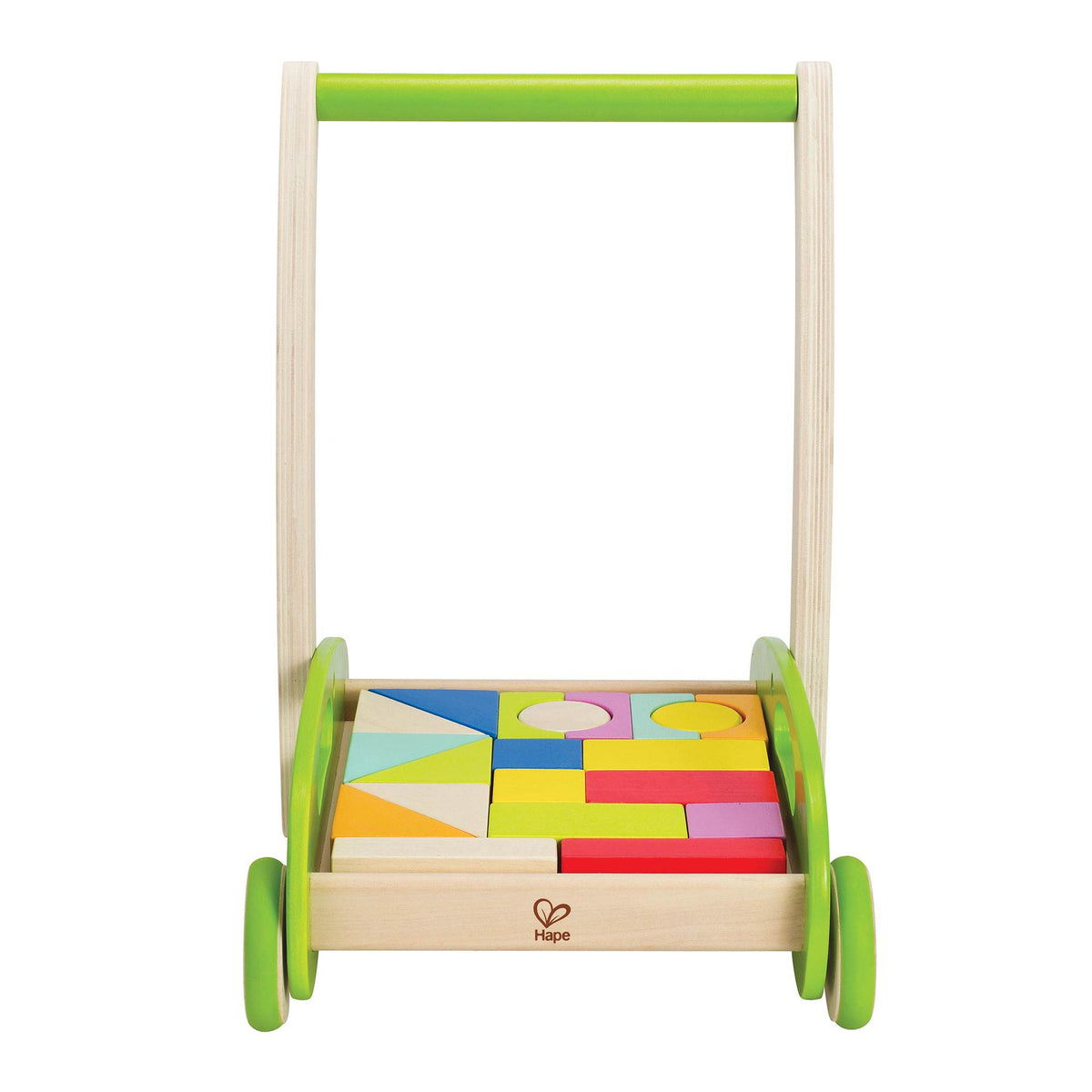 Hape Toys Block & Roll Toddler Push & Pull Walker Cart w/ Wooden Blocks (Used)