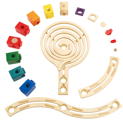 Hape Quadrilla Whirlpool Wooden Marble Run Race Maze Building Set (Open Box)