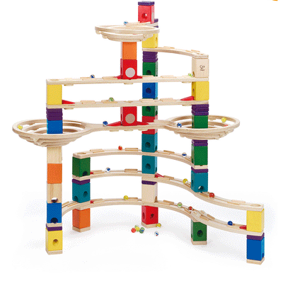 Hape Quadrilla Challenger Wooden Marble Run Race Maze Track Building Set (Used)