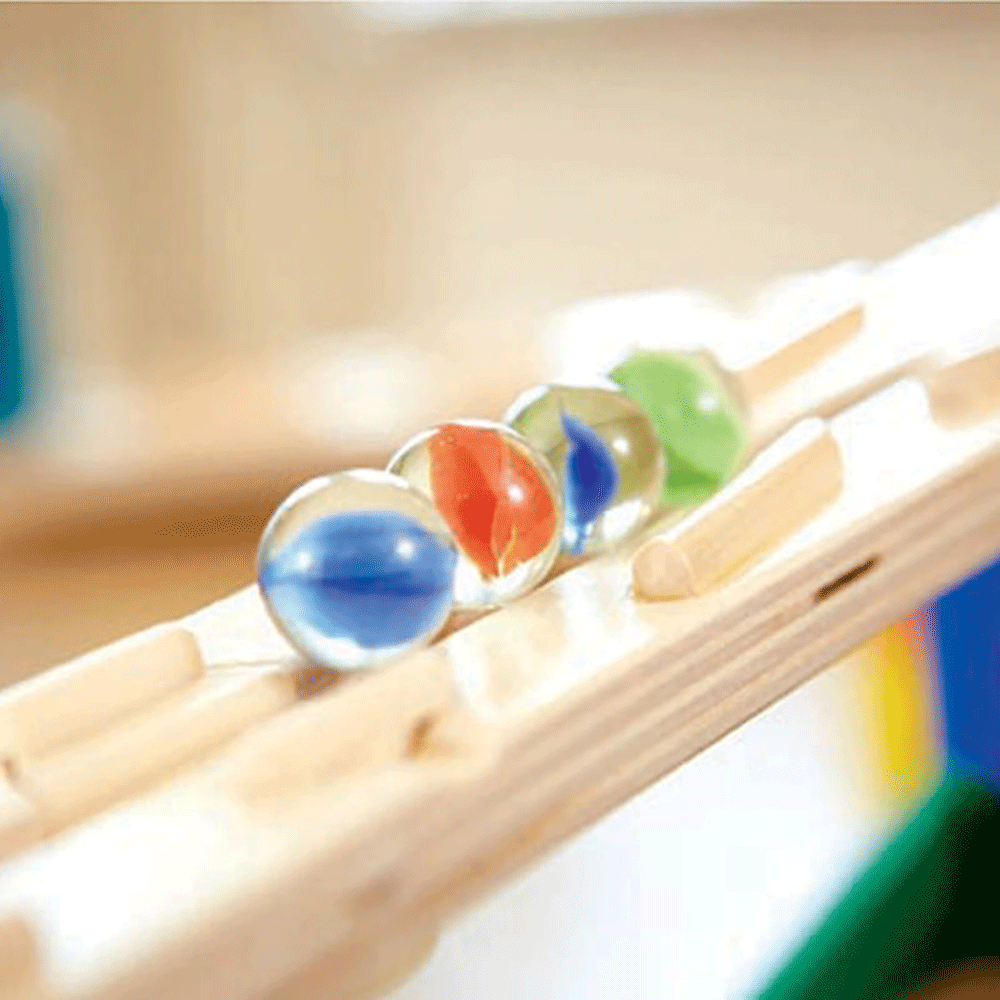 Hape Quadrilla Challenger Wooden Marble Run Race Maze Track Building Set (Used)