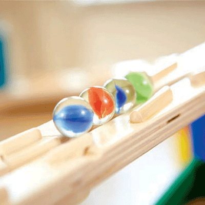 Hape Quadrilla Challenger Wooden Marble Run Race Maze Track Building Set (Used)