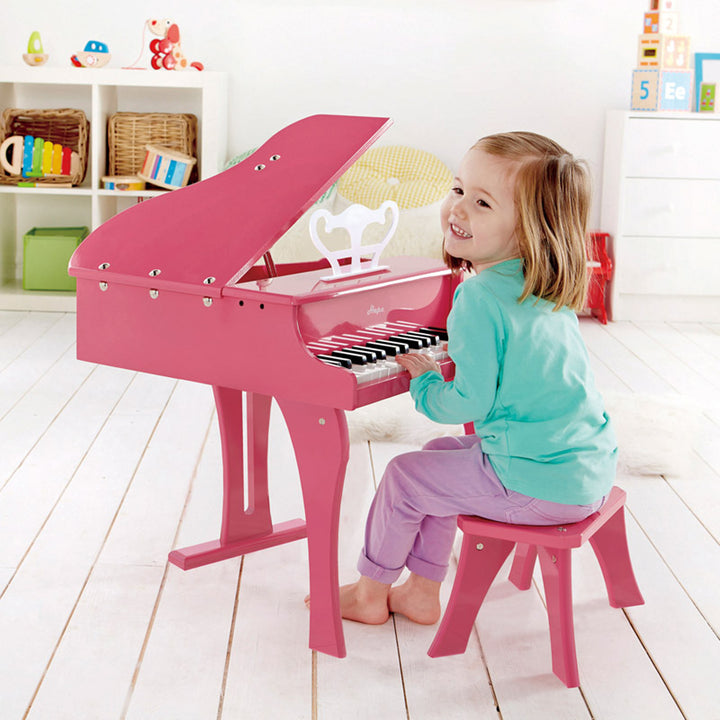 Hape Toys Early Melodies Children's Wooden Happy Grand Piano, Pink (Open Box)