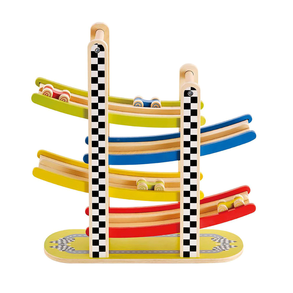 Hape Switchback Wooden 2 Lane Race Car Racetrack Children Kids Toy (Open Box)