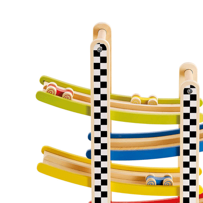 Hape Switchback Wooden 2 Lane Race Car Racetrack Children Kids Toy (Open Box)