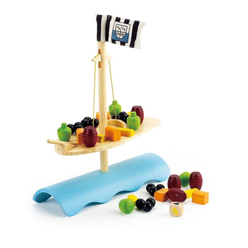 Hape Kids Bamboo Stormy Seas Balancing Ship Problem Solving Play Set (Open Box)