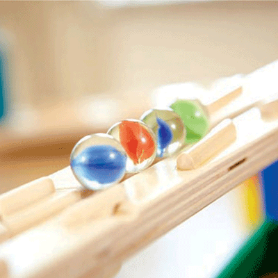 Hape Quadrilla Cyclone Wooden Marble Run Race Maze Toy Construction Building Set (Refurbished)
