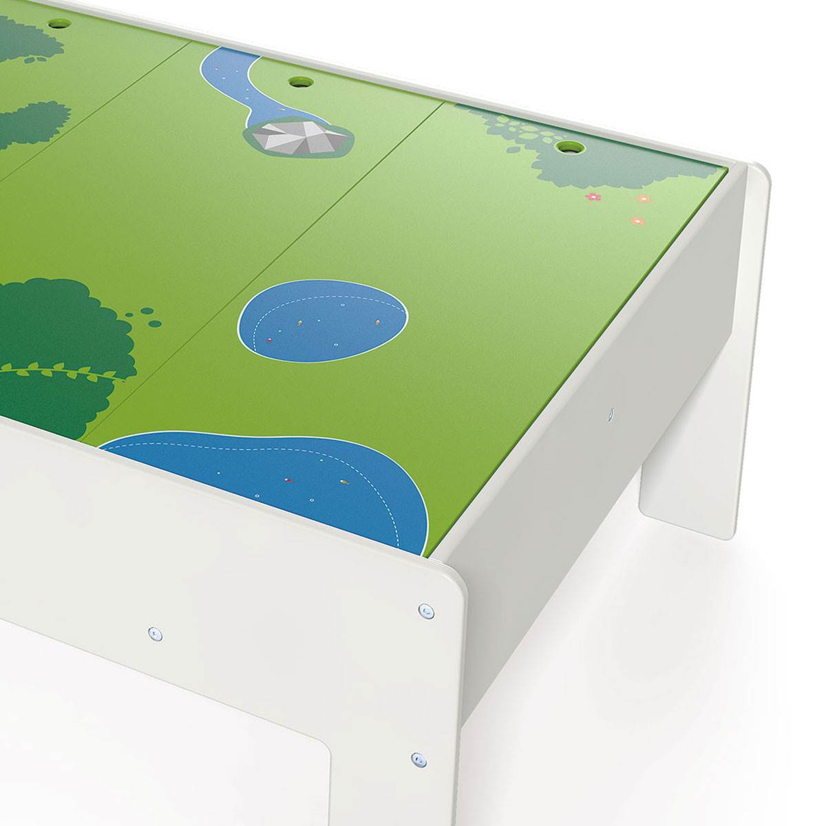 Hape Railway Play and Stow Wooden Train Set Activity & Toy Storage Play Table (Refurbished)