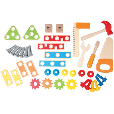 Hape Wooden Child Master Tool & Workbench Toy Pretend Play Builder Set, Kids 3+ (Refurbished)