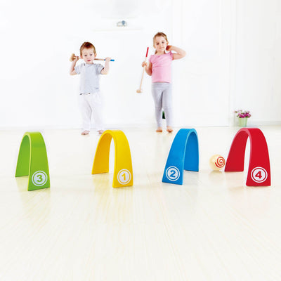 Hape Wooden Kids Outdoor Backyard Colorful Croquet Set for 2 Players (Open Box)