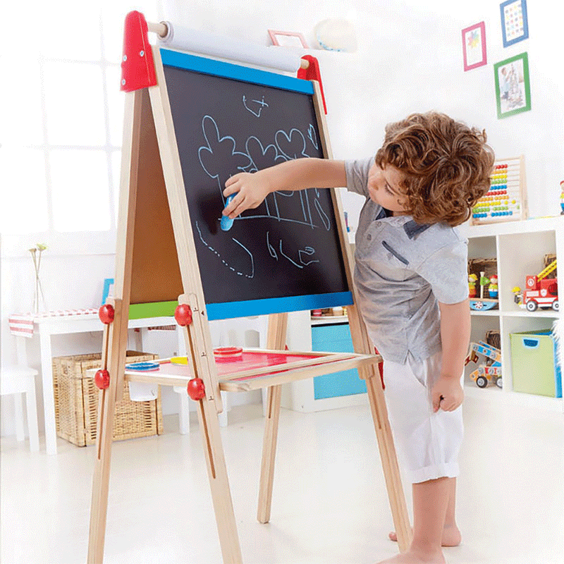 Hape Magnetic All in 1 Kids Drawing Dry Erase Chalk Board Wooden Artist Easel