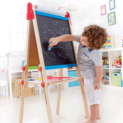 Hape Magnetic Kids Drawing Dry-Erase Chalk Art Board Artist Easel (Damaged)