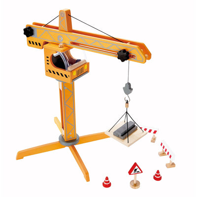 Hape Playscapes Toddler Kids Wooden Toy Construction Site Crane Play Set (Used)
