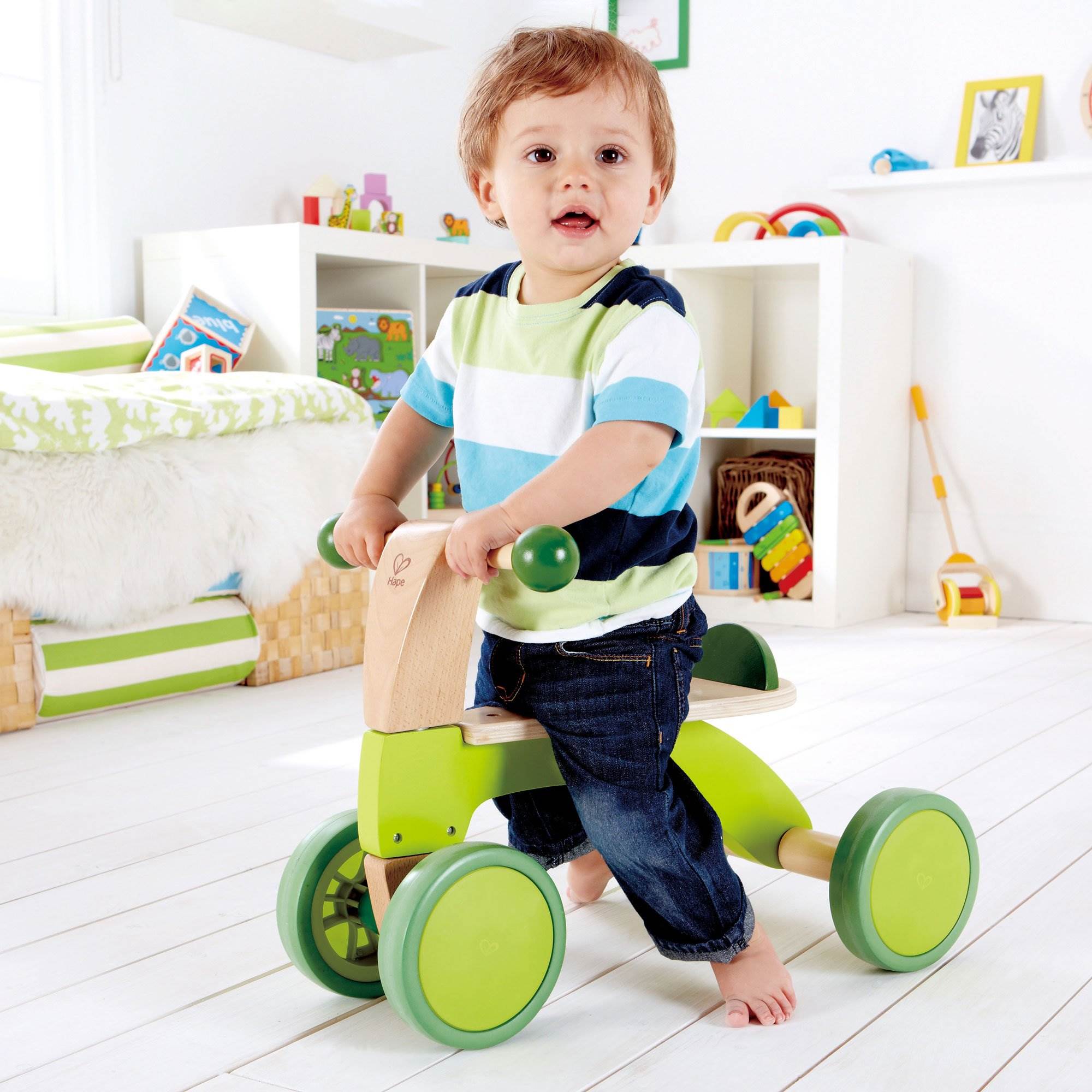 Hape Scoot Around Children's Wooden Active Ride-On Balance Scooter (Open Box) - VMInnovations
