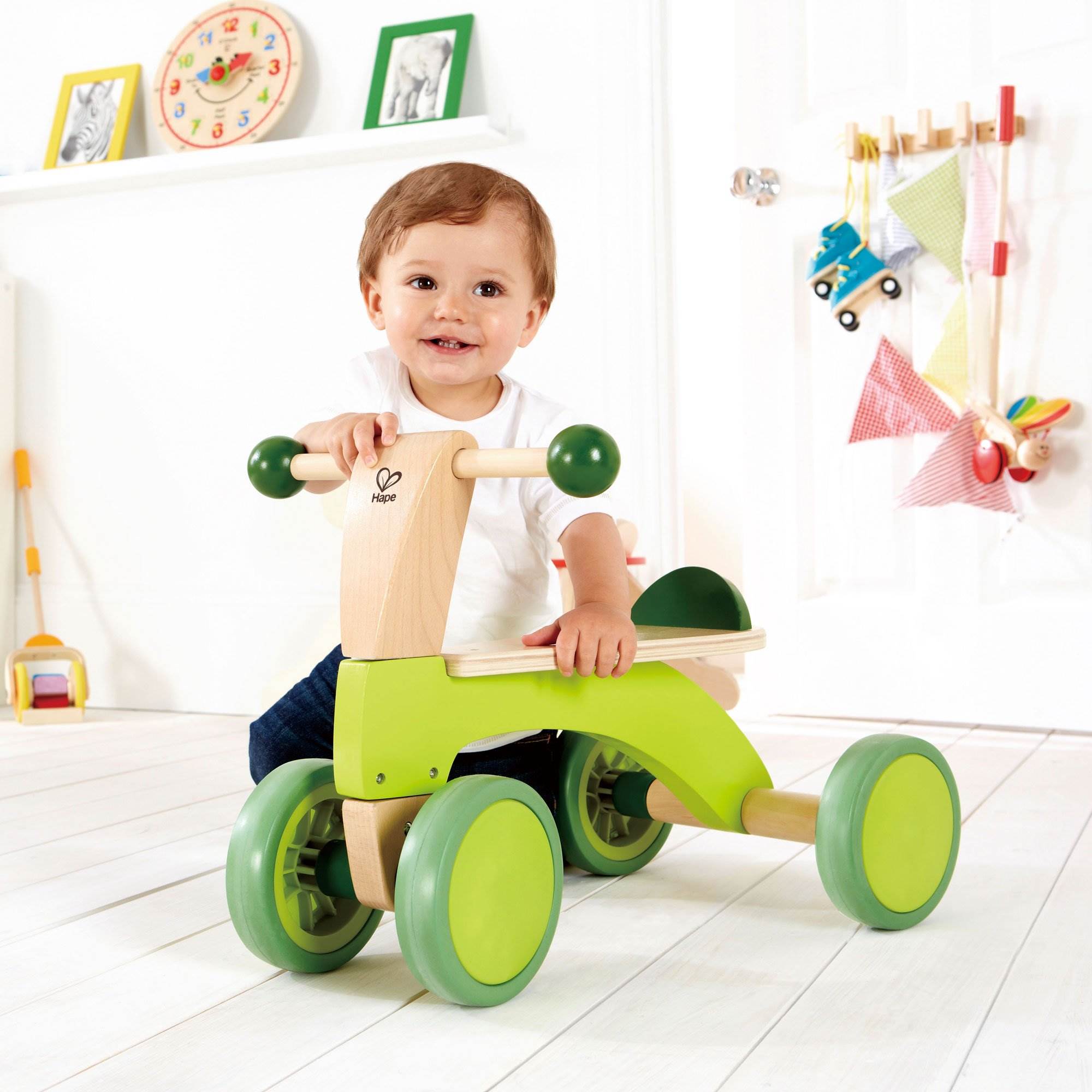 Hape Scoot Around Children's Wooden Active Ride-On Balance Scooter (Open Box) - VMInnovations