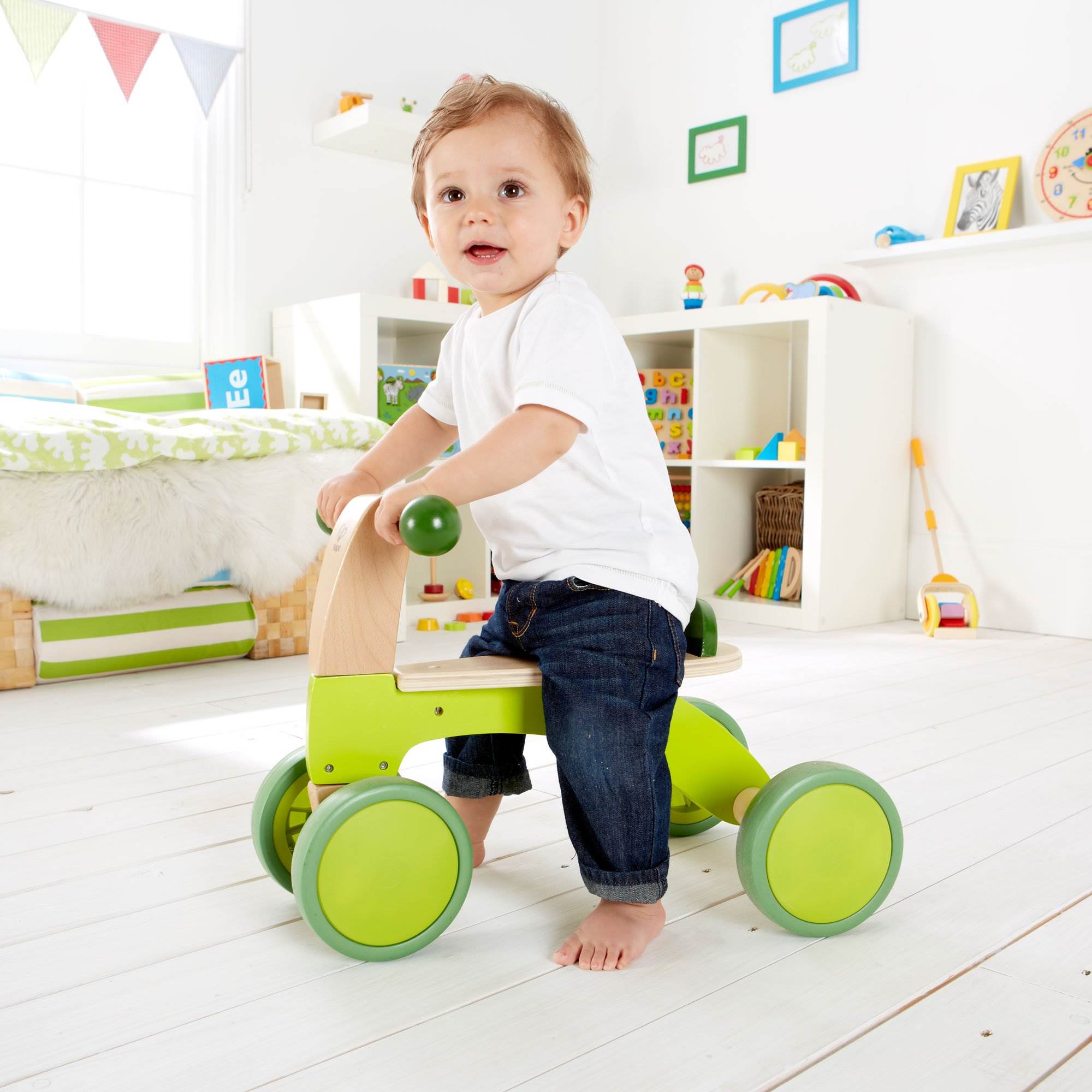 Hape Scoot Around Children's Wooden Active Ride-On Balance Scooter (Open Box) - VMInnovations
