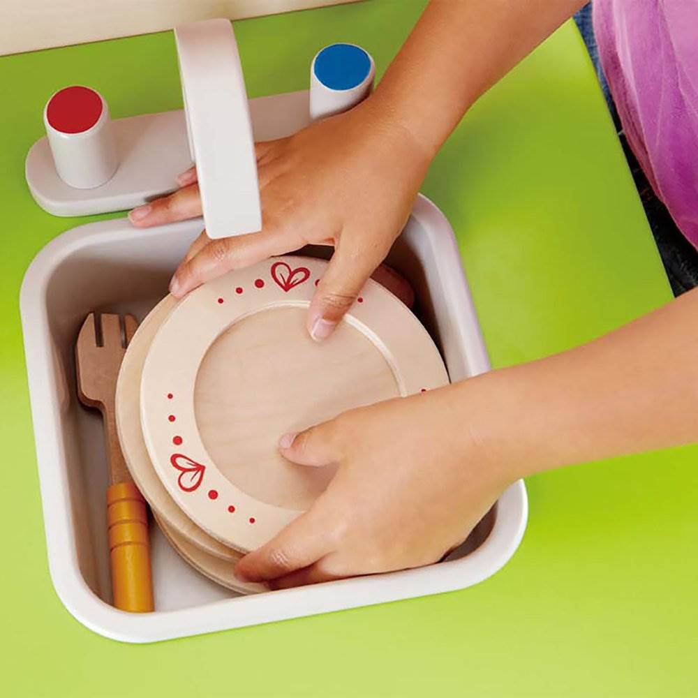 Hape Gourmet Kitchen Kids' Wooden Play Pretend Cooking Kitchen, Green (Open Box)