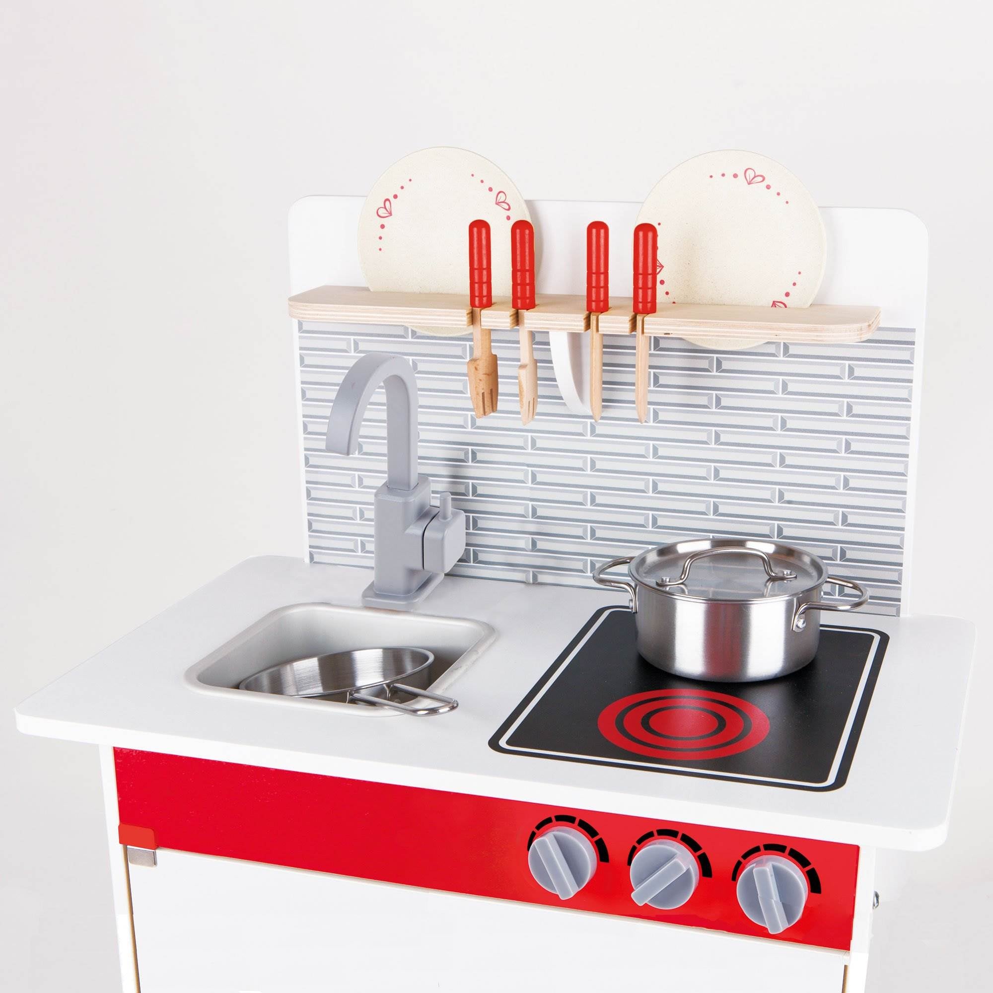 Hape Wooden City Cafe Kids Pretend Play Cooking Kitchen Playset (Open Box)