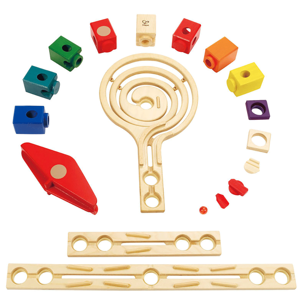 Hape Quadrilla Vertigo Wooden Marble Run Race Maze Construction Set (Open Box)