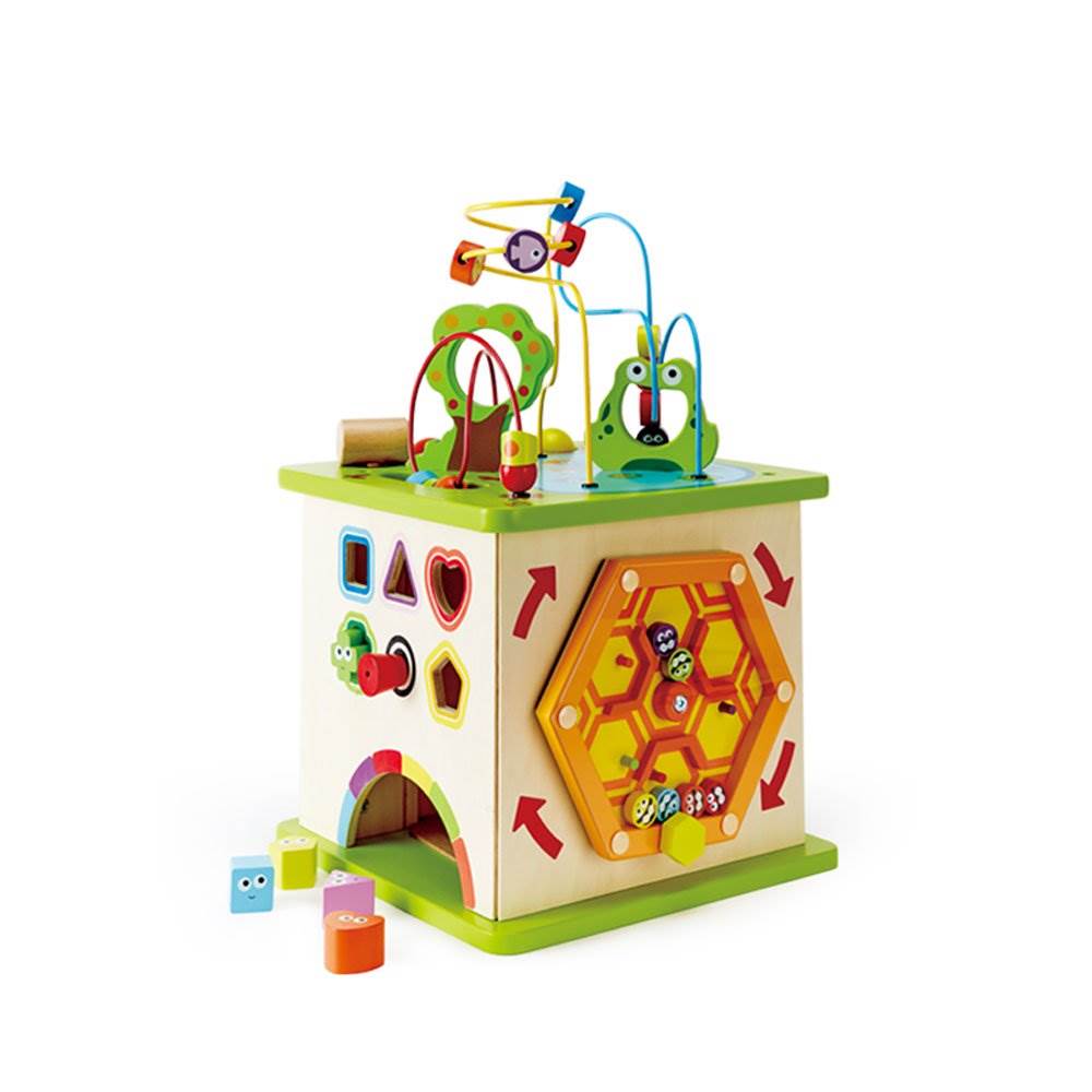 Hape Country Critters Wooden Children's Toddler Play Cube Activity Block Toy