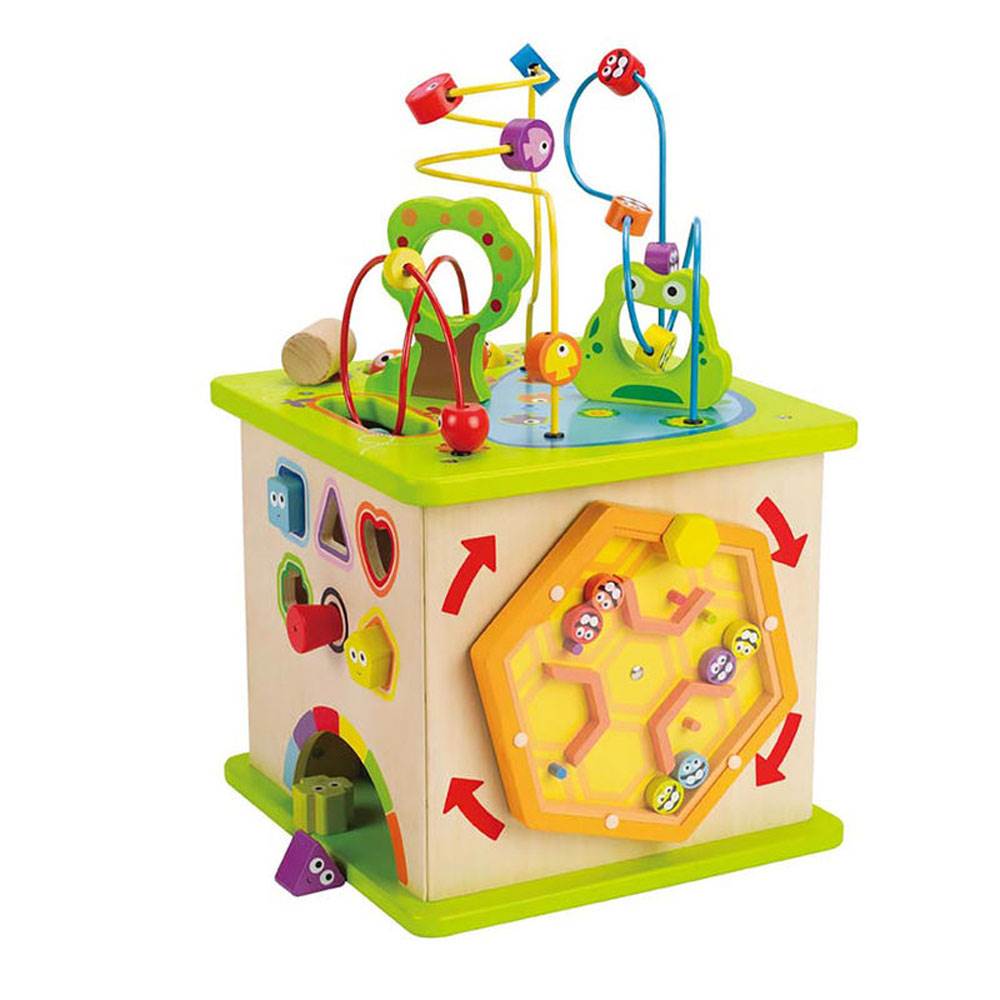 Hape Country Critters Wooden Children's Play Cube Activity Block Toy (Open Box)