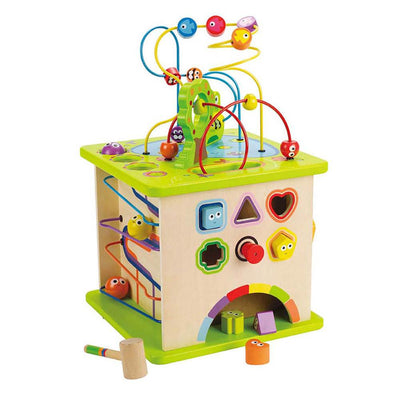 Hape Country Critters Wooden Children's Toddler Play Cube Activity Block Toy