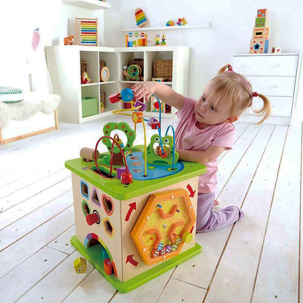 Hape Country Critters Wooden Children's Toddler Play Cube Activity Block Toy