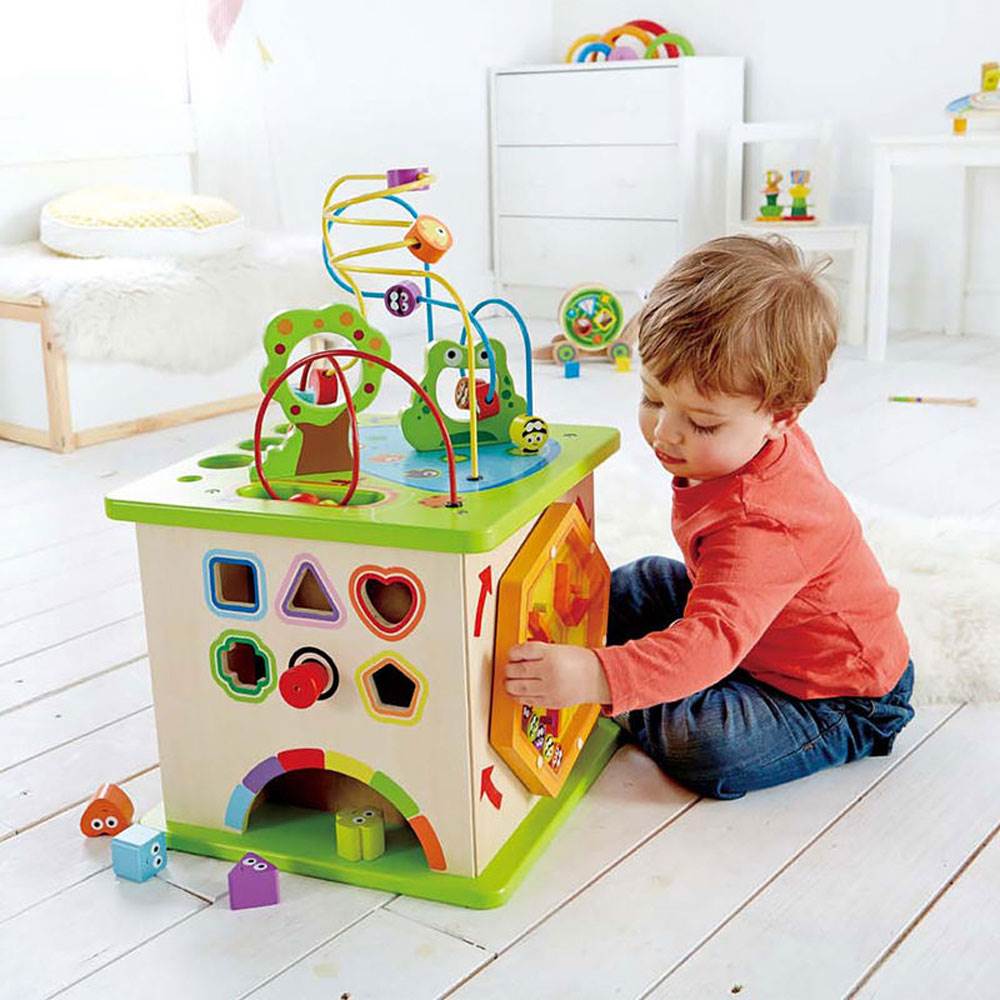 Hape Country Critters Wooden Children's Toddler Play Cube Activity Block Toy