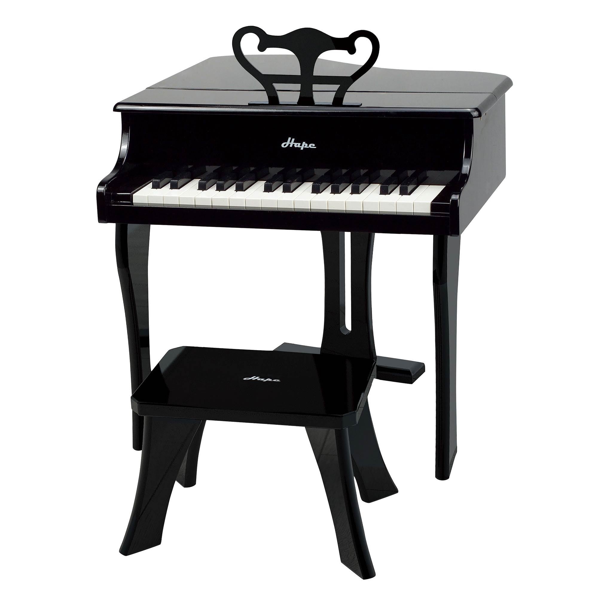 Hape Toys Early Melodies Black Wooden Happy Grand Piano for Toddlers & Children (Damaged)