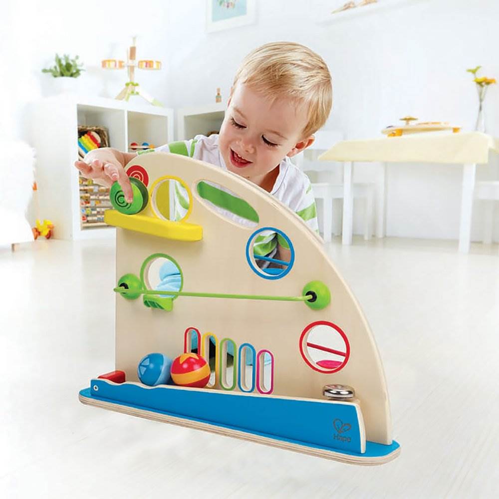 Hape Kids Wooden 2 Sided Roller Derby Mountain Racing Learning Game (Used)