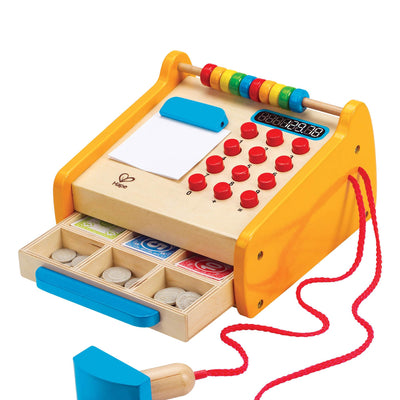 Hape Toys Kids Wooden Checkout Store Cash Register Educational Pretend Playset (Refurbished)