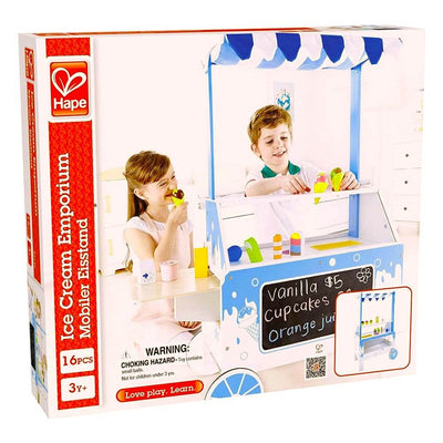 Hape Kids Wooden Ice Cream Stand Toy Play Set with Accessories (Open Box)