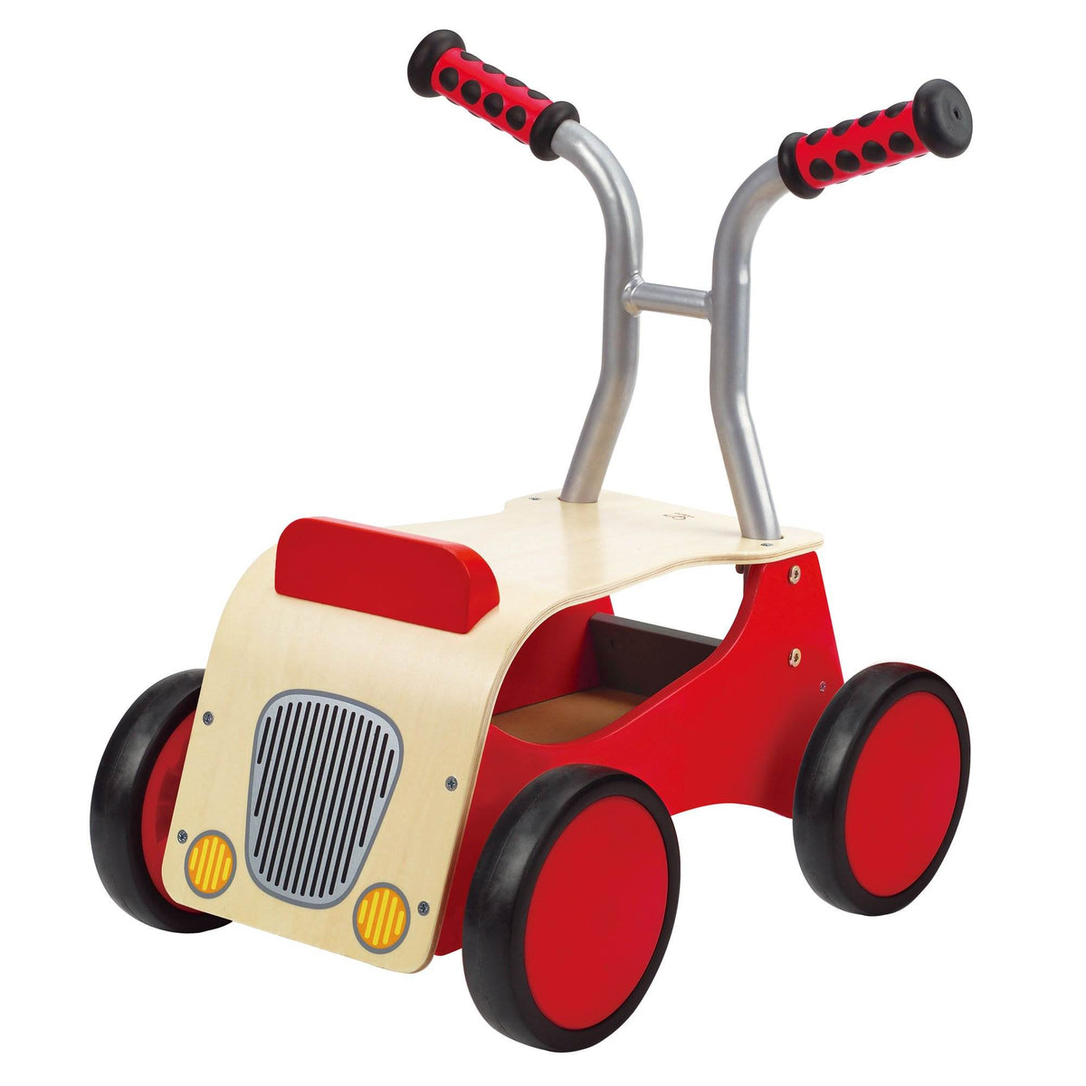 Hape Little Red Rider Toddler Wooden 4 Wheel Ride-on or Push Bike (Open Box)