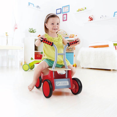 Hape Little Red Rider Toddler Wooden 4 Wheel Ride-on or Push Bike (Open Box)
