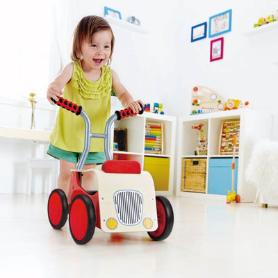 Hape Little Red Rider Toddler Wooden 4 Wheel Ride-on or Push Bike (Open Box)