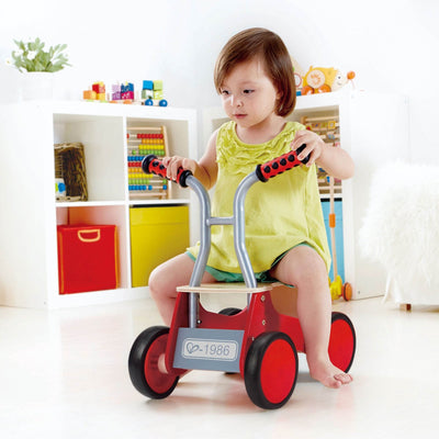 Hape Little Red Rider Toddler Wooden 4 Wheel Ride-on or Push Bike (Open Box)